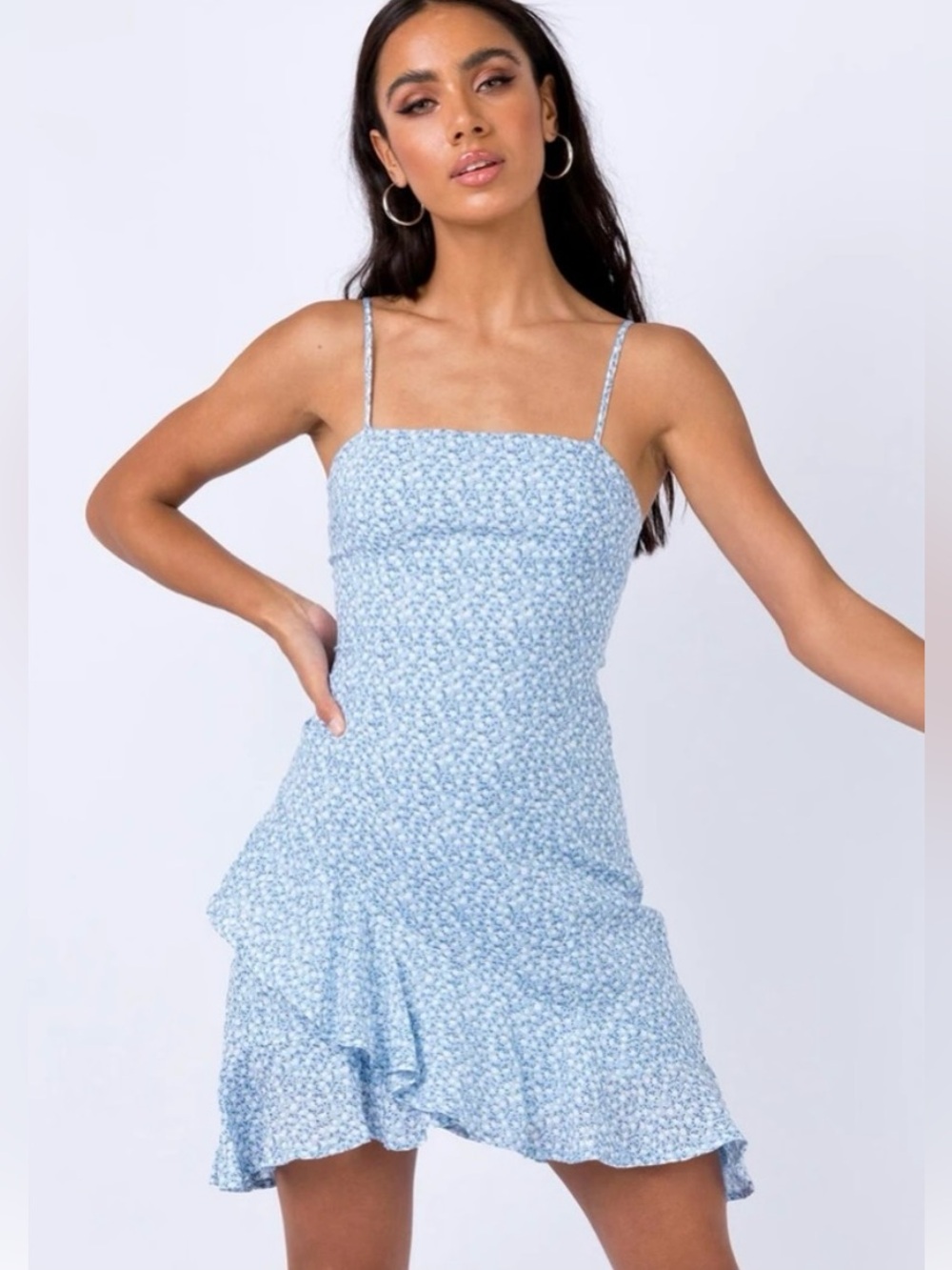 Princess Polly Blue Grasby Mini Dress Size